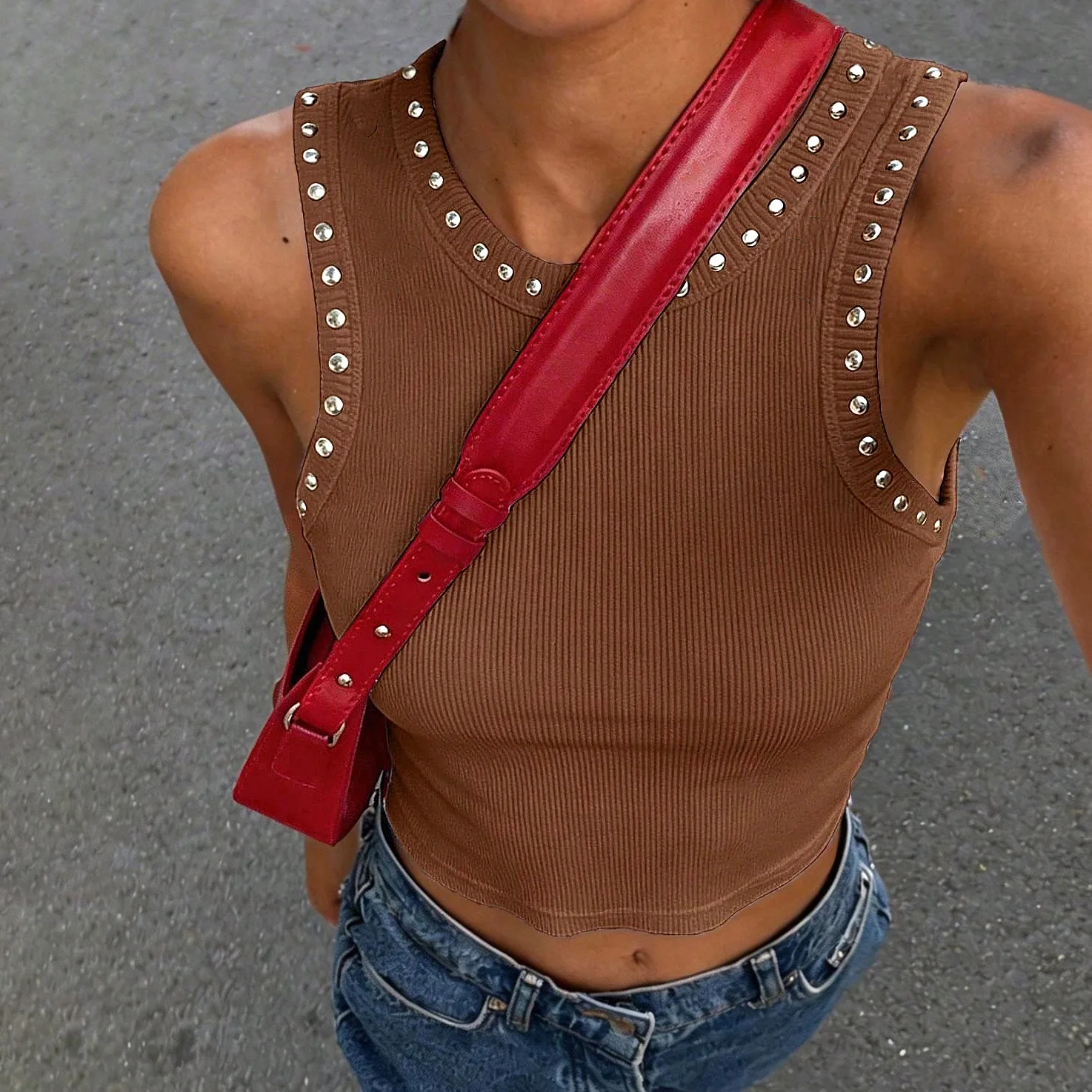 Tank Top Ribbed - Krótki top typu crop top z