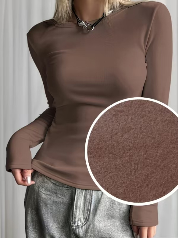 Base Layer Top - Damska koszulka termoaktywna z polarową podszewką,