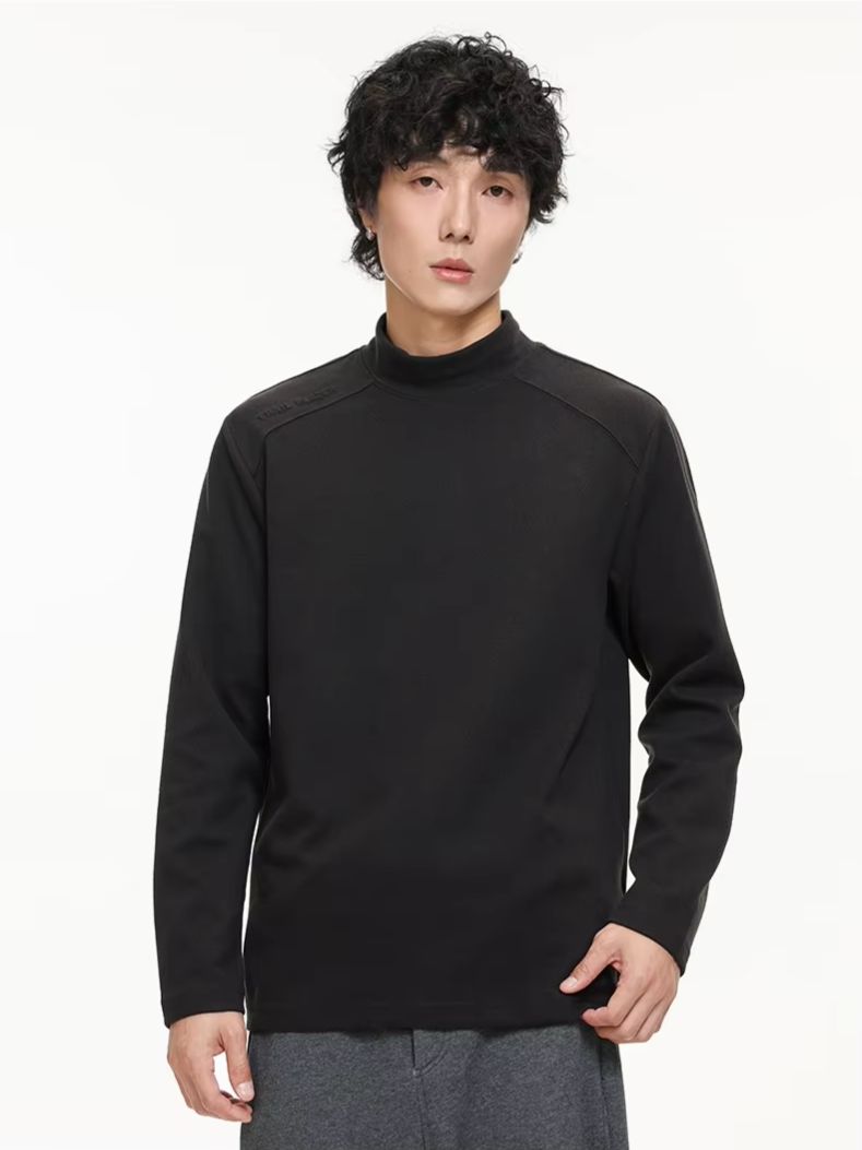 Base Layer Top - Prosty, podstawowy patchworkowy T-shirt z półgolfem